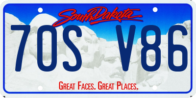 SD license plate 70SV86