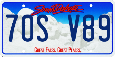 SD license plate 70SV89