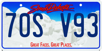 SD license plate 70SV93