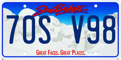 SD license plate 70SV98