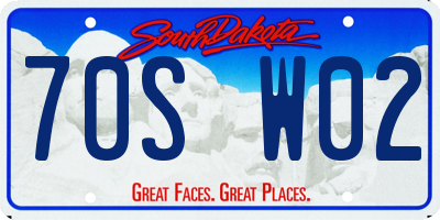 SD license plate 70SW02