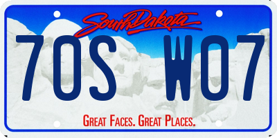 SD license plate 70SW07