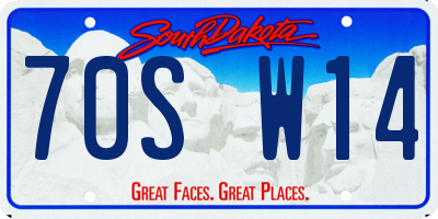 SD license plate 70SW14