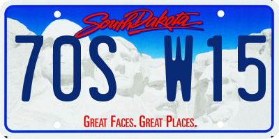 SD license plate 70SW15