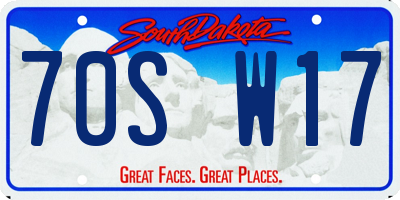 SD license plate 70SW17