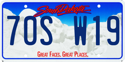 SD license plate 70SW19