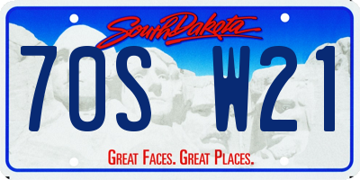 SD license plate 70SW21