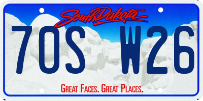 SD license plate 70SW26