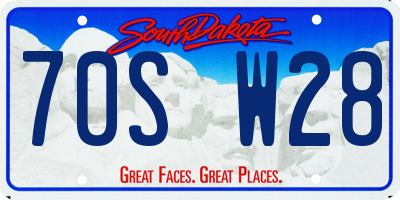 SD license plate 70SW28