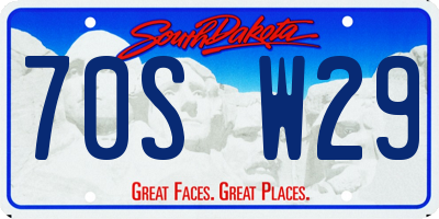 SD license plate 70SW29