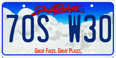 SD license plate 70SW30