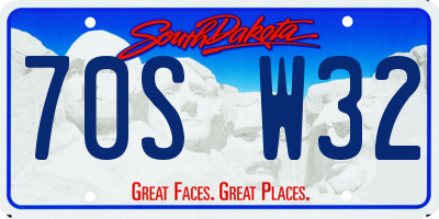SD license plate 70SW32