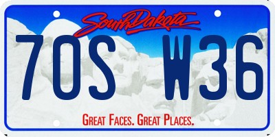 SD license plate 70SW36