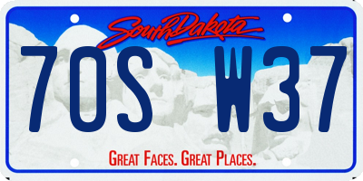 SD license plate 70SW37
