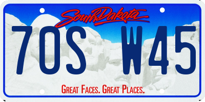 SD license plate 70SW45