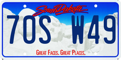SD license plate 70SW49