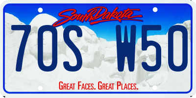 SD license plate 70SW50