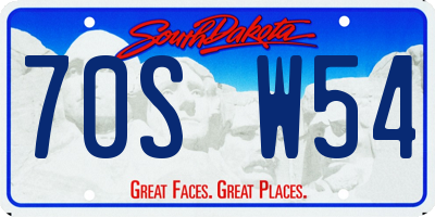 SD license plate 70SW54