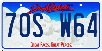 SD license plate 70SW64