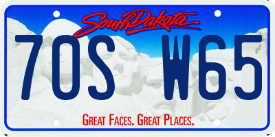 SD license plate 70SW65