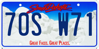 SD license plate 70SW71