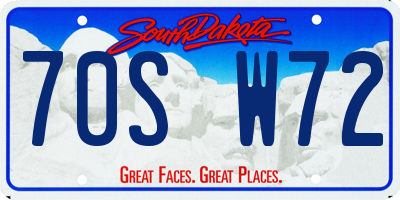 SD license plate 70SW72