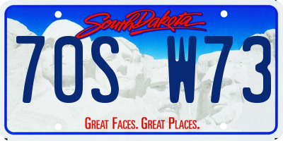 SD license plate 70SW73