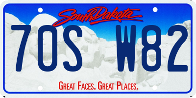 SD license plate 70SW82