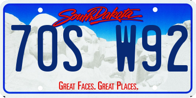SD license plate 70SW92