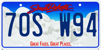SD license plate 70SW94