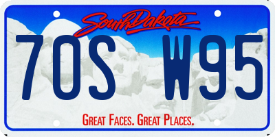 SD license plate 70SW95