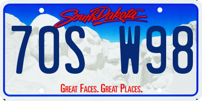 SD license plate 70SW98