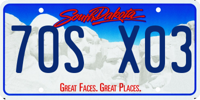 SD license plate 70SX03