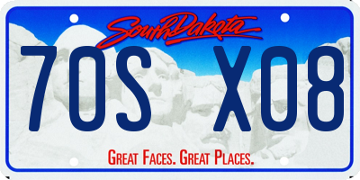 SD license plate 70SX08