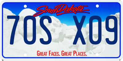 SD license plate 70SX09