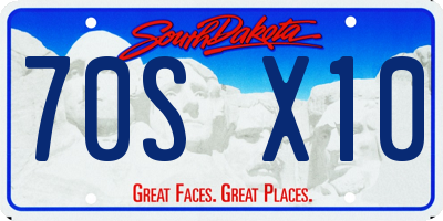 SD license plate 70SX10