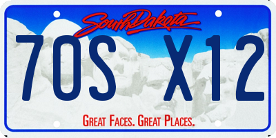 SD license plate 70SX12