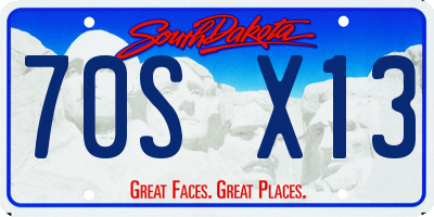 SD license plate 70SX13