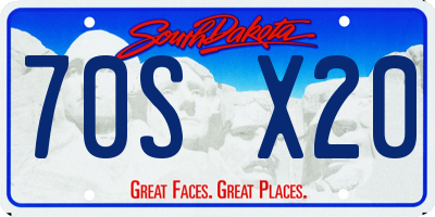 SD license plate 70SX20