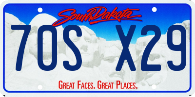SD license plate 70SX29