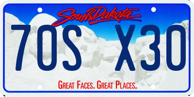 SD license plate 70SX30
