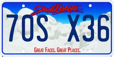 SD license plate 70SX36