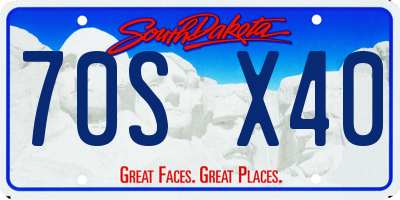 SD license plate 70SX40