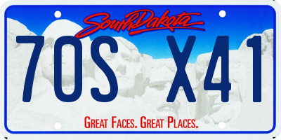SD license plate 70SX41
