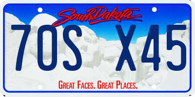 SD license plate 70SX45