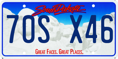 SD license plate 70SX46