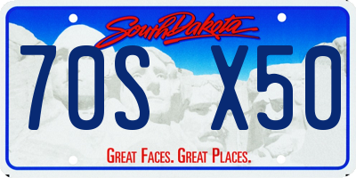 SD license plate 70SX50