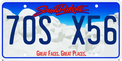 SD license plate 70SX56