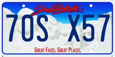 SD license plate 70SX57