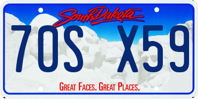 SD license plate 70SX59